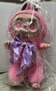 NEW 16" Pink Plushie Toy with Face/Feet & Bowtie Kids Gift Stuffed Animal Girls